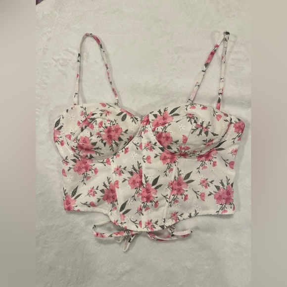 Windsor Tops - Windsor Call Me Cutie Floral Eyelet Corset Top - Large